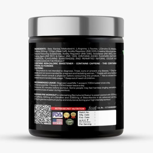 Biosource Nutrition Karama Pre-Workout Cola Float 250gm - Image 2