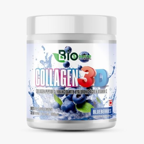 Biosource Nutrition Collagen Supplements Blueberries 300gm Powder