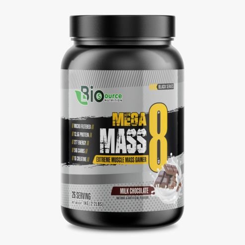 Biosource Nutrition Mega Mass 8 Milk Chocolate, 1kg